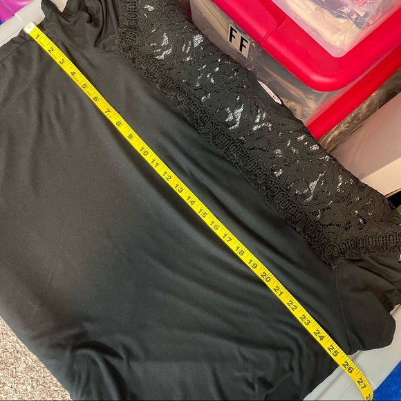 Nanette Nanette Lepore Top Womens 2X Lace Stretch Capsule Basic Gothic Black - Picture 8 of 12